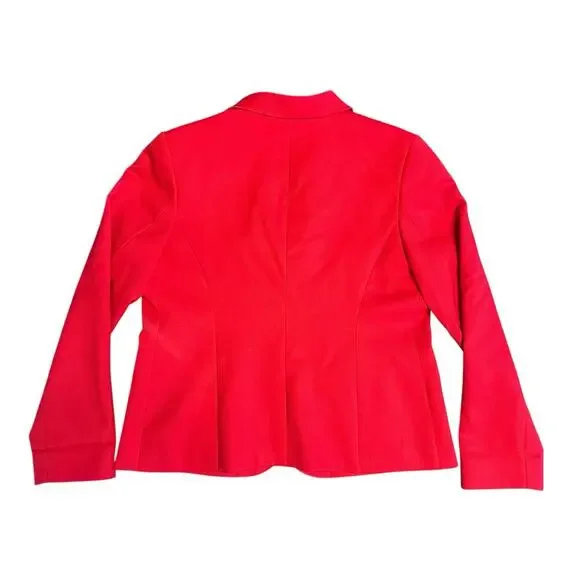 Vintage Pendleton Blazer Womens Size 12 Soild Red 100% Virgin Wool Petite - Picture 10 of 10